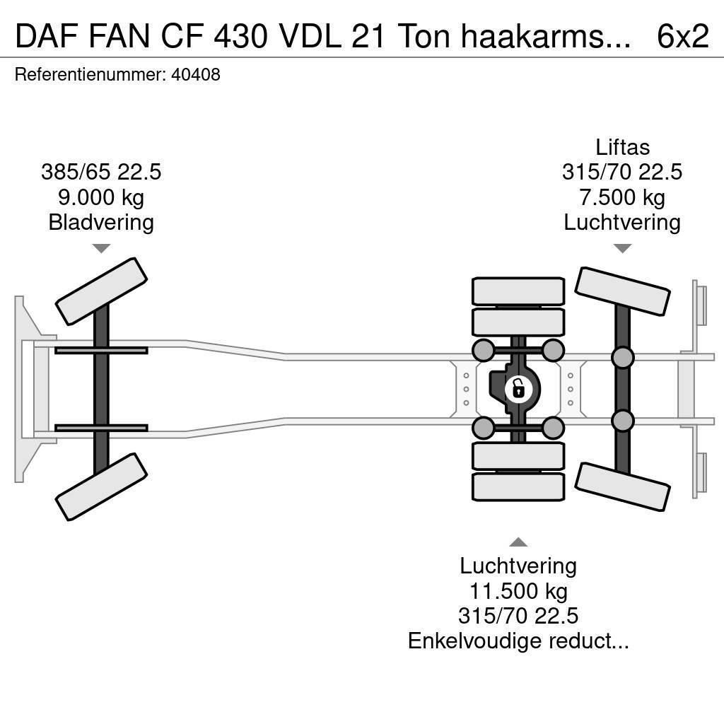 DAF FAN CF 430 VDL 21 Ton haakarmsysteem Lastväxlare/Krokbilar
