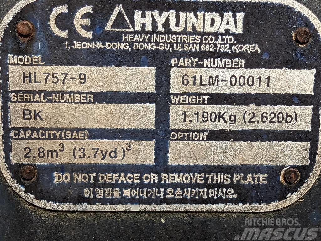 Hyundai WLoader Bucket HL 757-9 Övriga