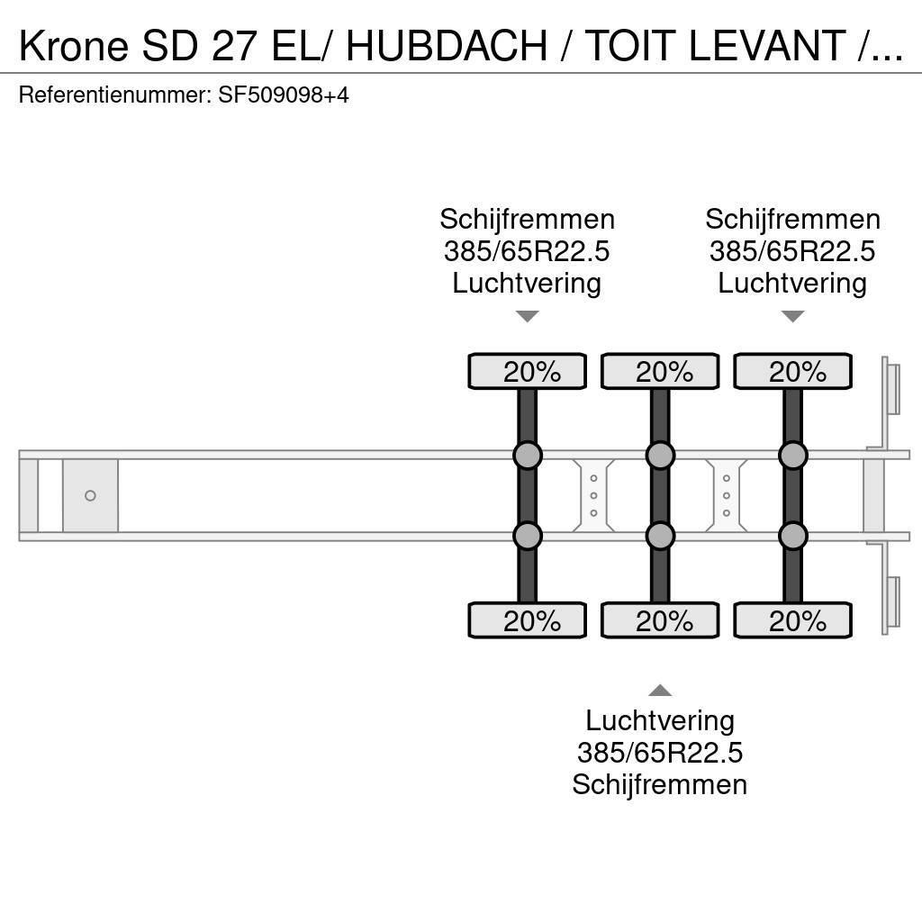 Krone SD 27 EL/ HUBDACH / TOIT LEVANT / HEFDAK / COIL / Kapelltrailer