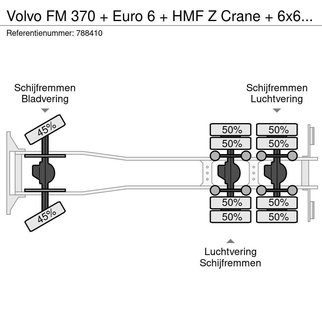 Volvo FM 370 + Euro 6 + HMF Z Crane + 6x6 + Hardox KIPPE Allterrängkranar