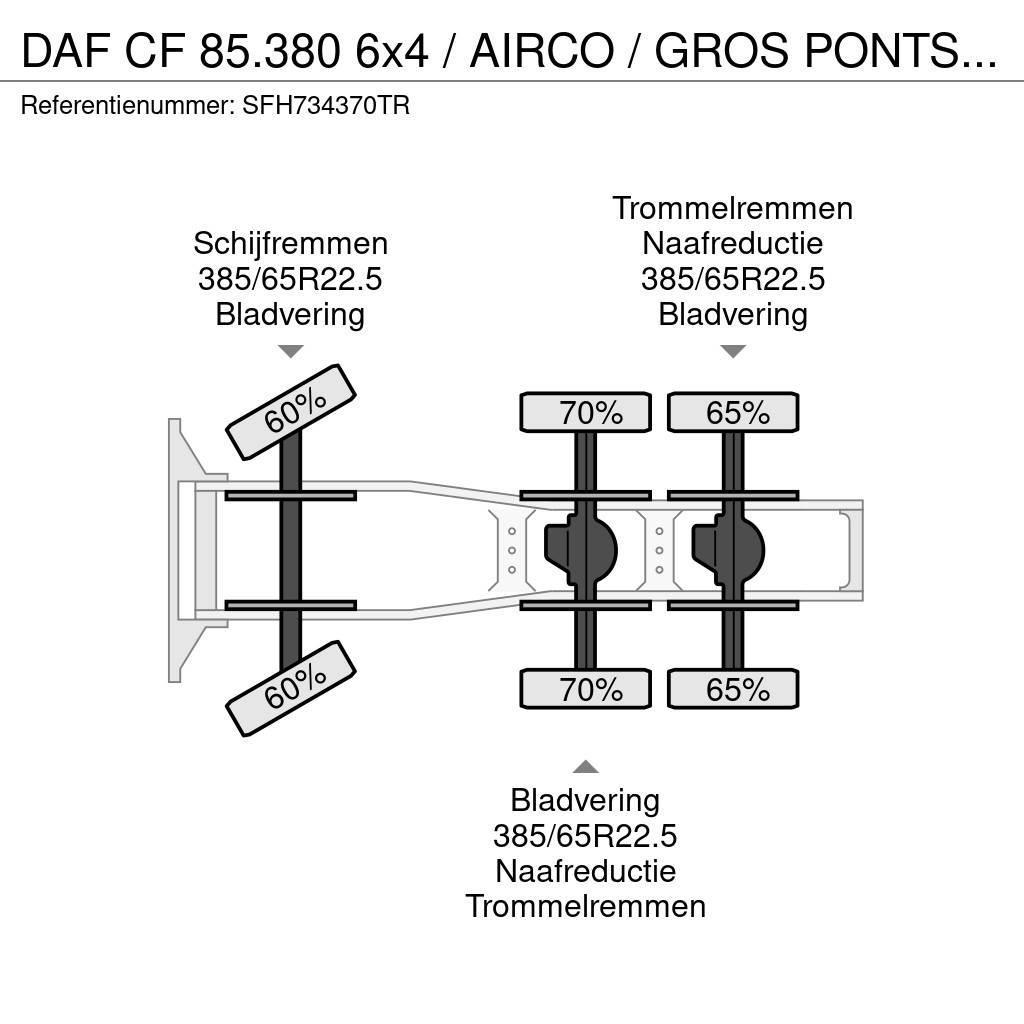 DAF CF 85.380 6x4 / AIRCO / GROS PONTS - BIG AXLES / L Dragbilar
