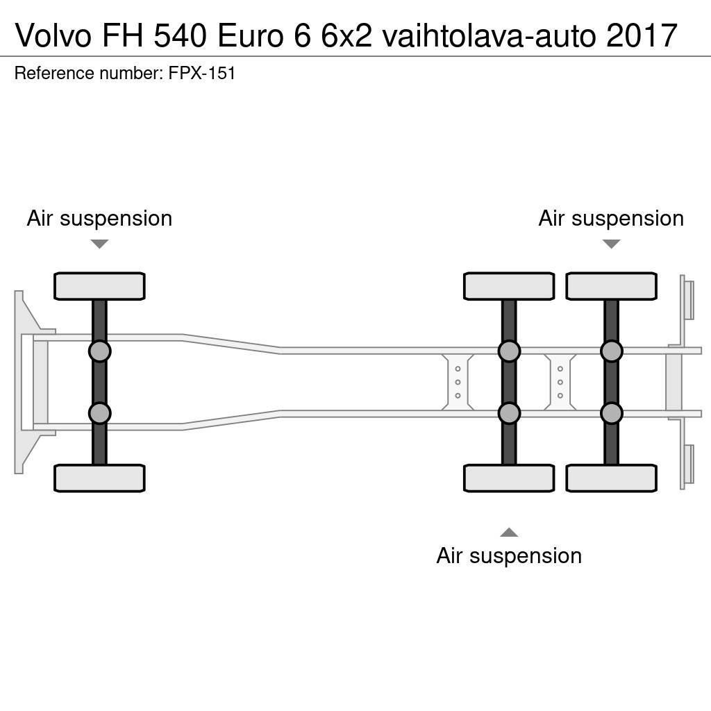 Volvo FH 540 Euro 6 6x2 vaihtolava-auto 2017 Lastväxlare/Krokbilar