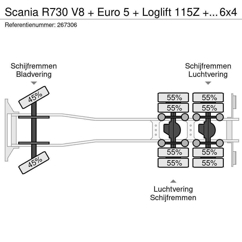 Scania R730 V8 + Euro 5 + Loglift 115Z + 6X4 + DISCOUNTED Allterrängkranar