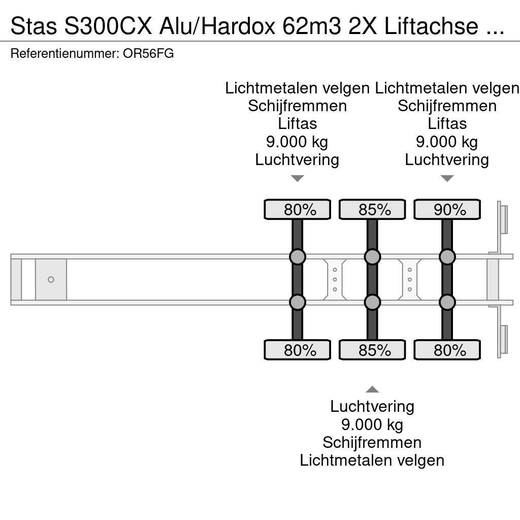 Stas S300CX Alu/Hardox 62m3 2X Liftachse Alcoa LED Tipptrailer