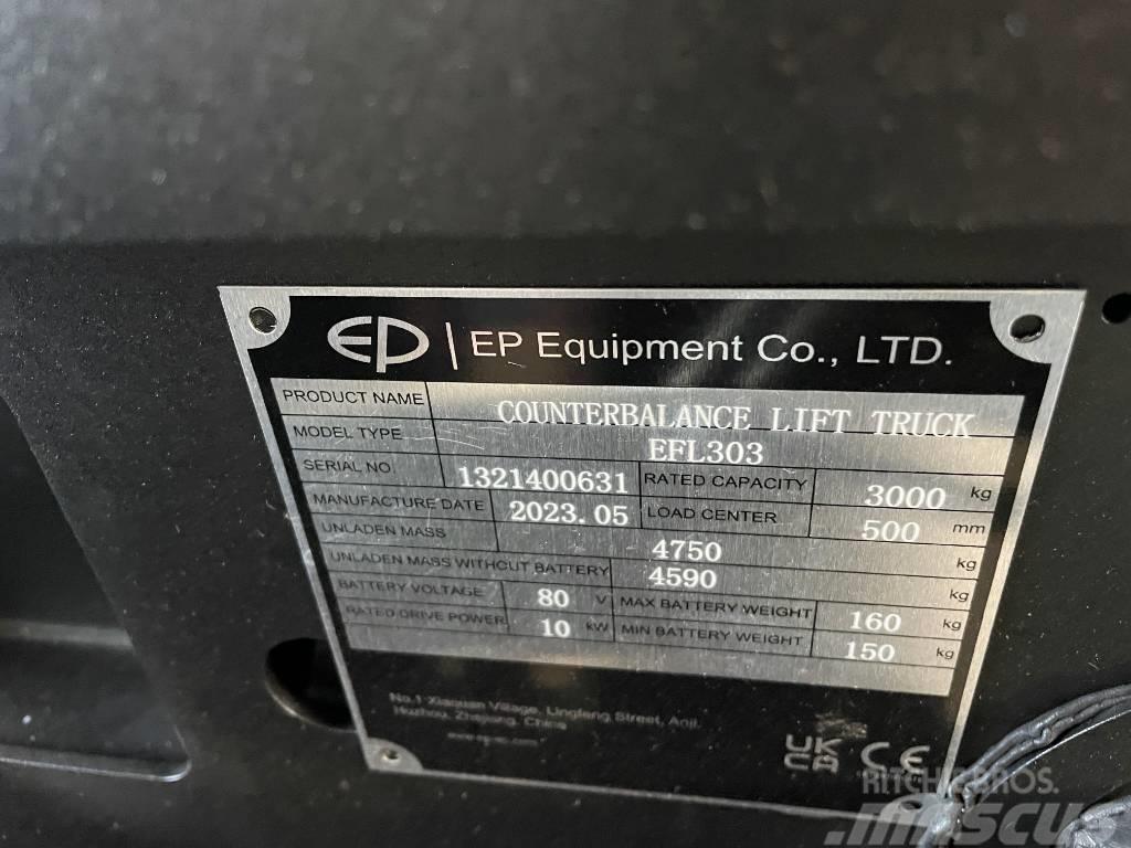 EP EFL303, Triplex, 4800mm, Vollkabine, Lithium Elmotviktstruckar