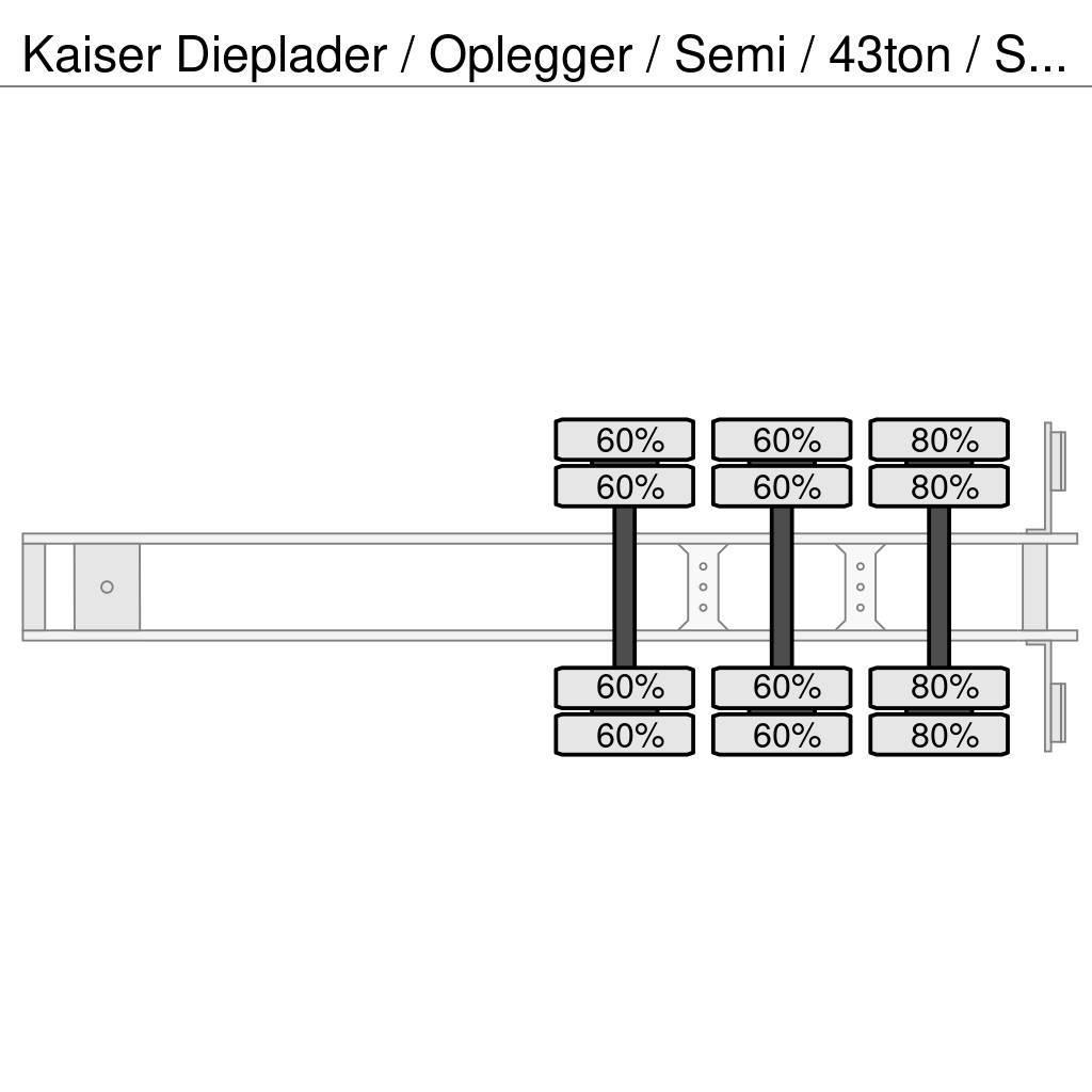 Kaiser Dieplader / Oplegger / Semi / 43ton / Steel Spring Låg lastande semi trailer