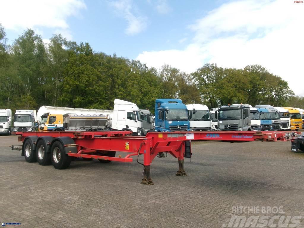 Asca 3-axle container trailer 20-40-45 ft + hydraulics Containertrailer