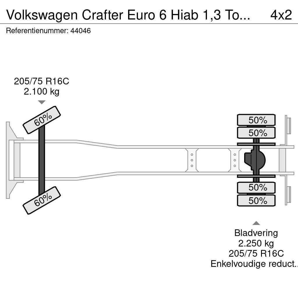 Volkswagen Crafter Euro 6 Hiab 1,3 Tonmeter laadkraan Kipper Tippbilar