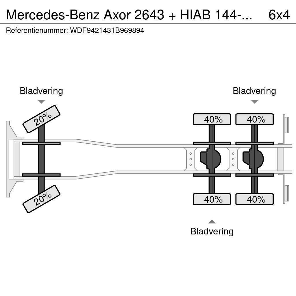 Mercedes-Benz Axor 2643 + HIAB 144-3+REMOTE + EURO 5 + 6X4 BIG A Allterrängkranar