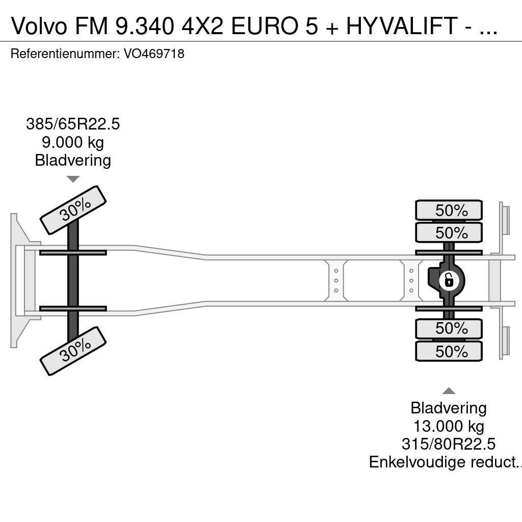 Volvo FM 9.340 4X2 EURO 5 + HYVALIFT - FULL STEEL SUSP. Liftdumperbilar