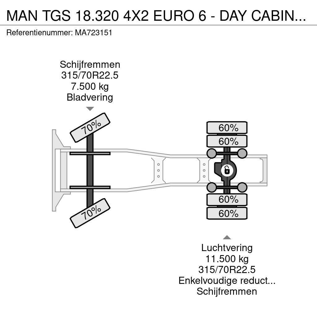 MAN TGS 18.320 4X2 EURO 6 - DAY CABINE - 334.179 KM Dragbilar