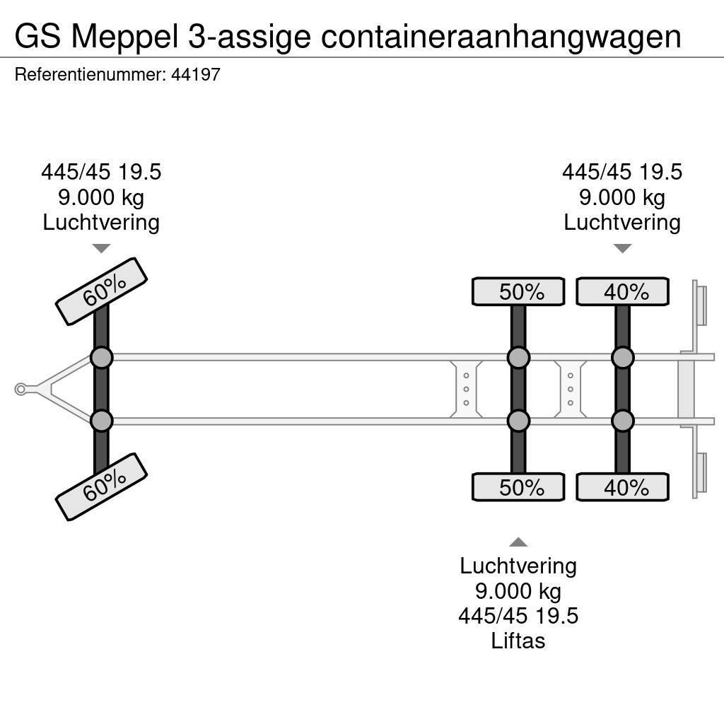 GS Meppel 3-assige containeraanhangwagen Växelflak-/Containersläp