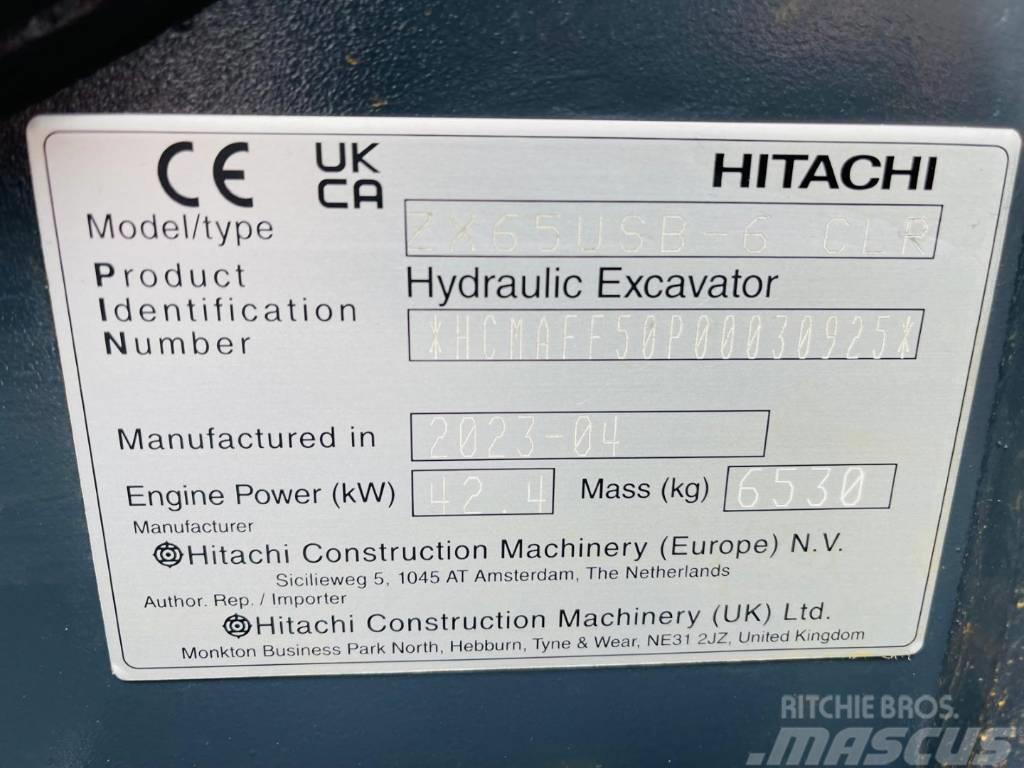 Hitachi ZX 65 US B-6 Minigrävare < 7t