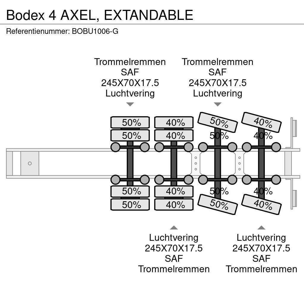 Bodex 4 AXEL,  EXTANDABLE Låg lastande semi trailer