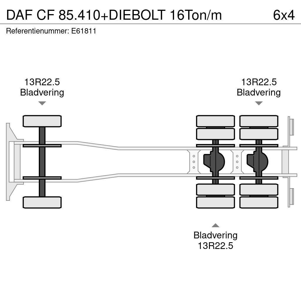 DAF CF 85.410+DIEBOLT 16Ton/m Växelflak-/Containerbilar