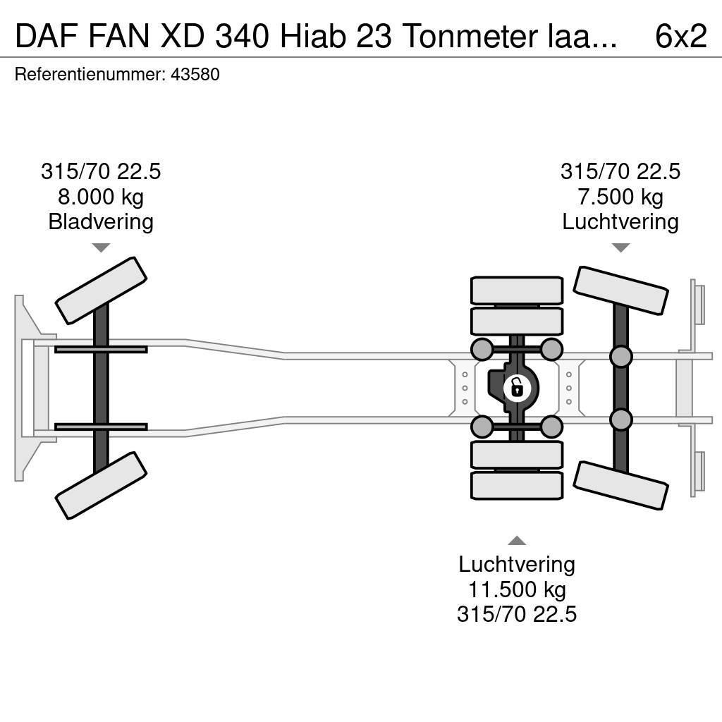 DAF FAN XD 340 Hiab 23 Tonmeter laadkraan + Welvaarts Sopbilar