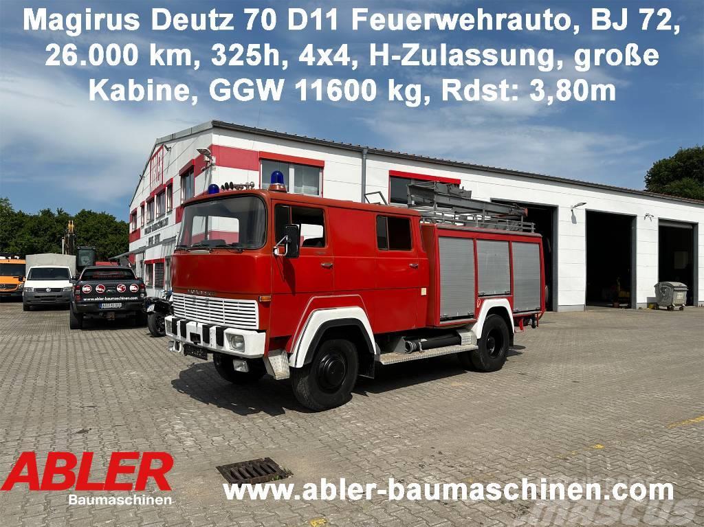 Magirus Deutz 70 D11 Feuerwehrauto 4x4 H-Zulassung Skåpbilar