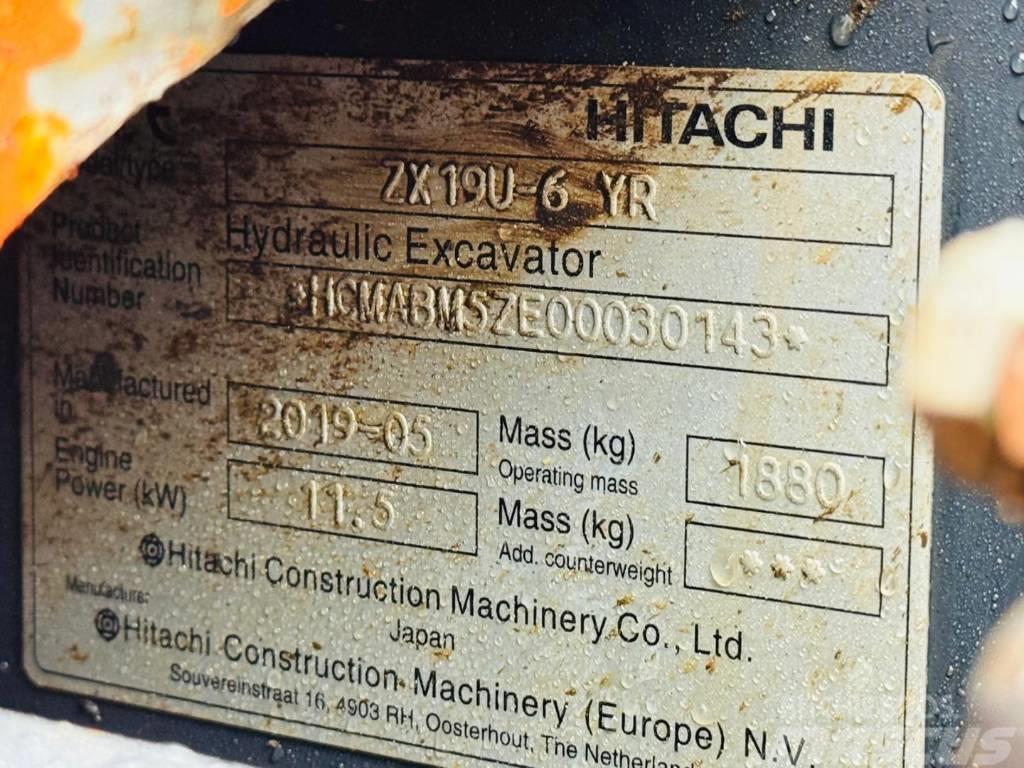 Hitachi ZX 19 U-6 Minigrävare < 7t