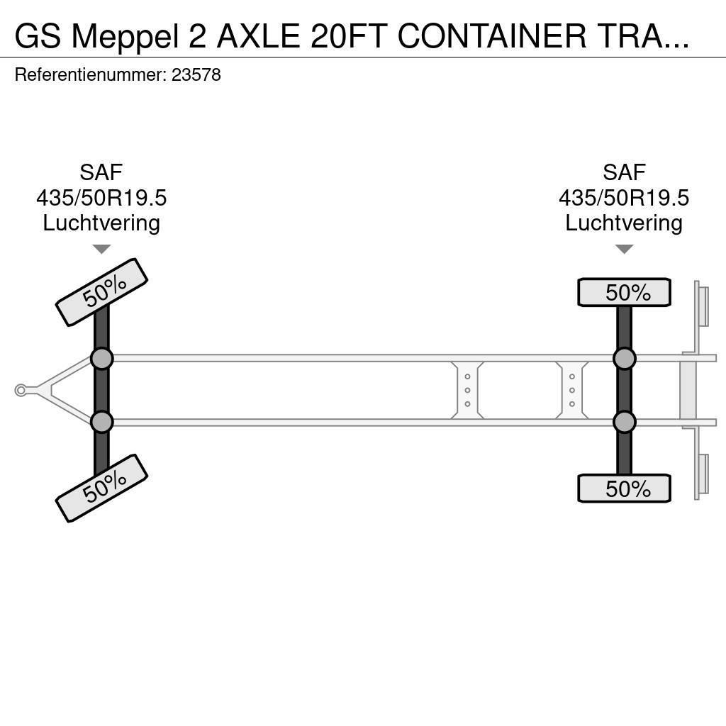 GS Meppel 2 AXLE 20FT CONTAINER TRANSPORT TRAILER Växelflak-/Containersläp