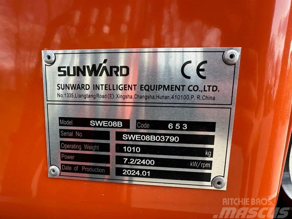 Sunward SWE08 minigraver 1ton NIEUW incl. 3 bakken Minigrävare < 7t