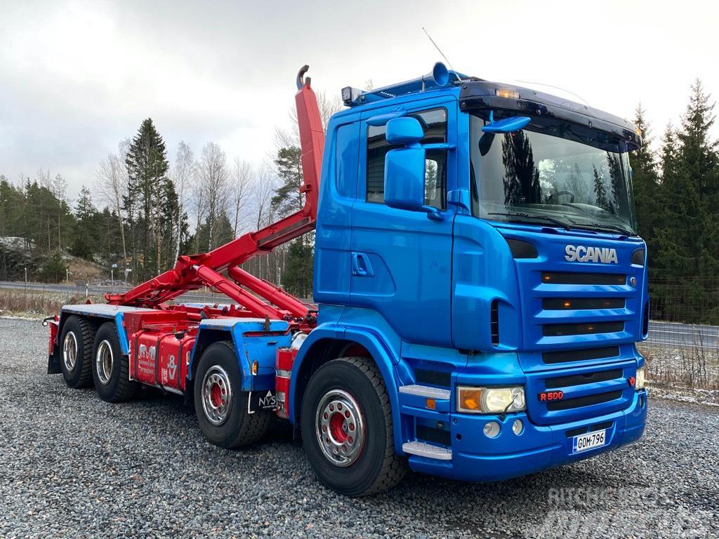Scania R500 8x4 teliveto, koukkulaite Lastväxlare/Krokbilar
