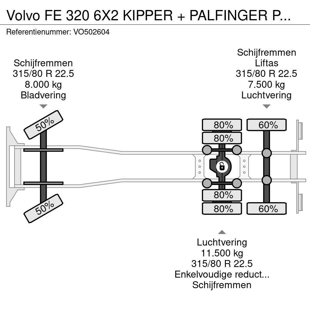 Volvo FE 320 6X2 KIPPER + PALFINGER PK12502 + REMOTE + M Tippbilar