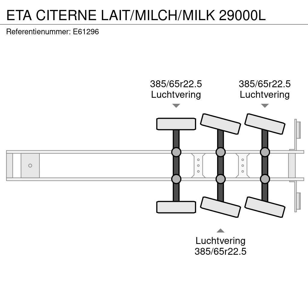 ETA CITERNE LAIT/MILCH/MILK 29000L Tanktrailer