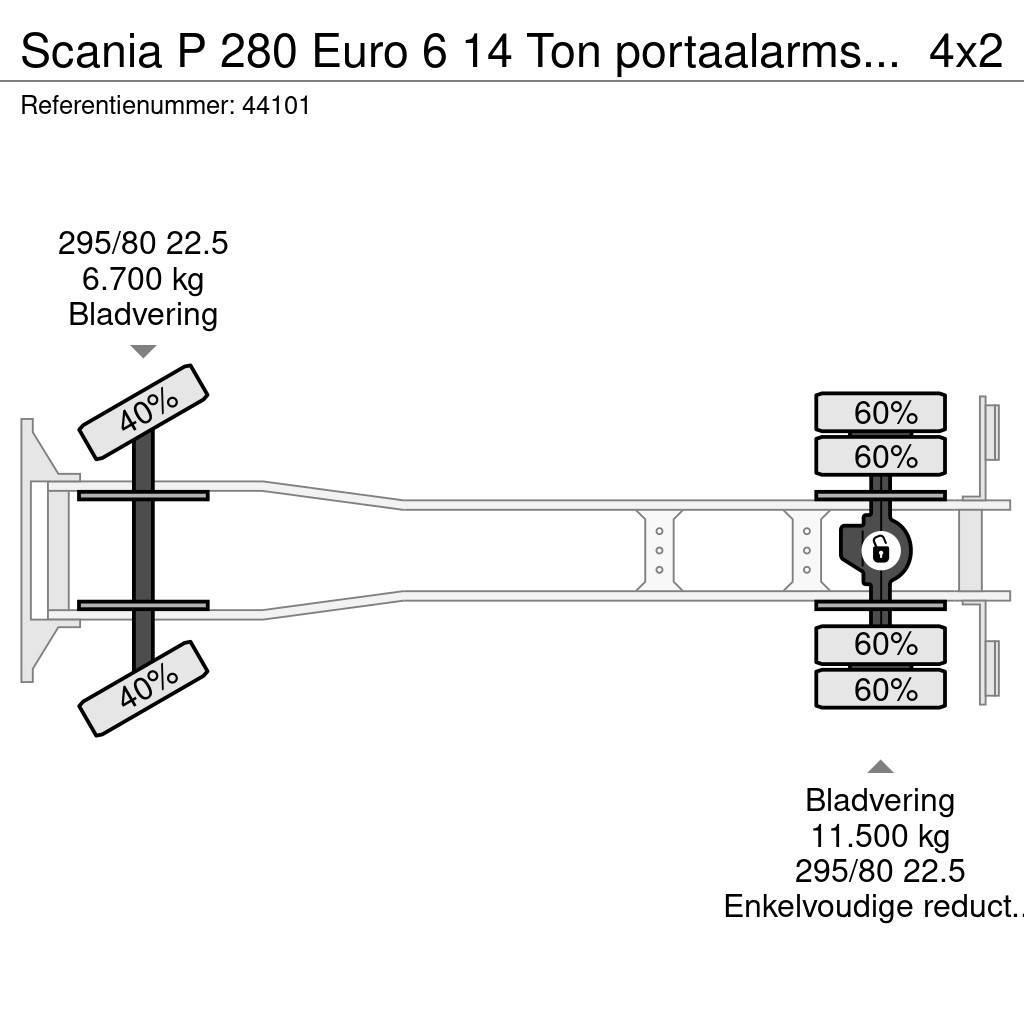 Scania P 280 Euro 6 14 Ton portaalarmsysteem Liftdumperbilar