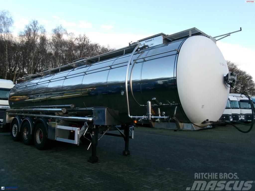 Feldbinder Chemical tank inox 33.5 m3 / 1 comp + pump Tanktrailer