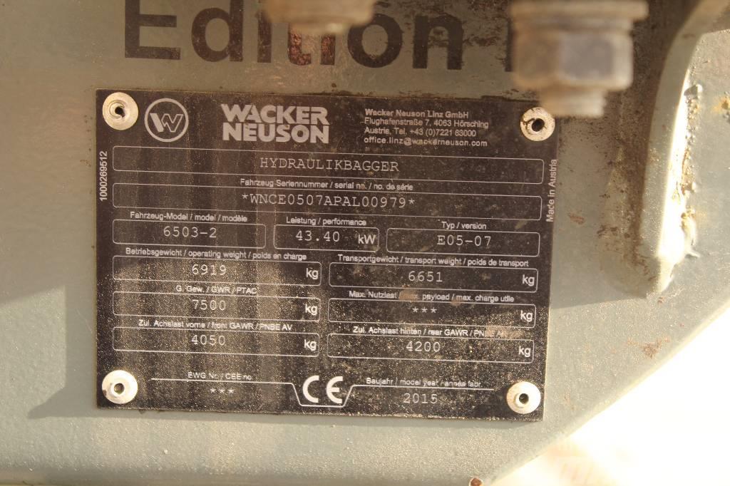 Wacker Neuson 6503 / Engcon, 5 työlaitetta, Rasvari, Lämmitin Hjulgrävare