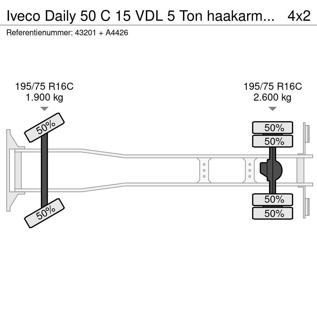 Iveco Daily 50 C 15 VDL 5 Ton haakarmsysteem + laadbak Lastväxlare/Krokbilar