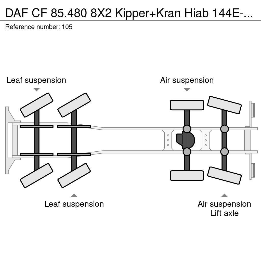 DAF CF 85.480 8X2 Kipper+Kran Hiab 144E-3 PRO Kranbilar