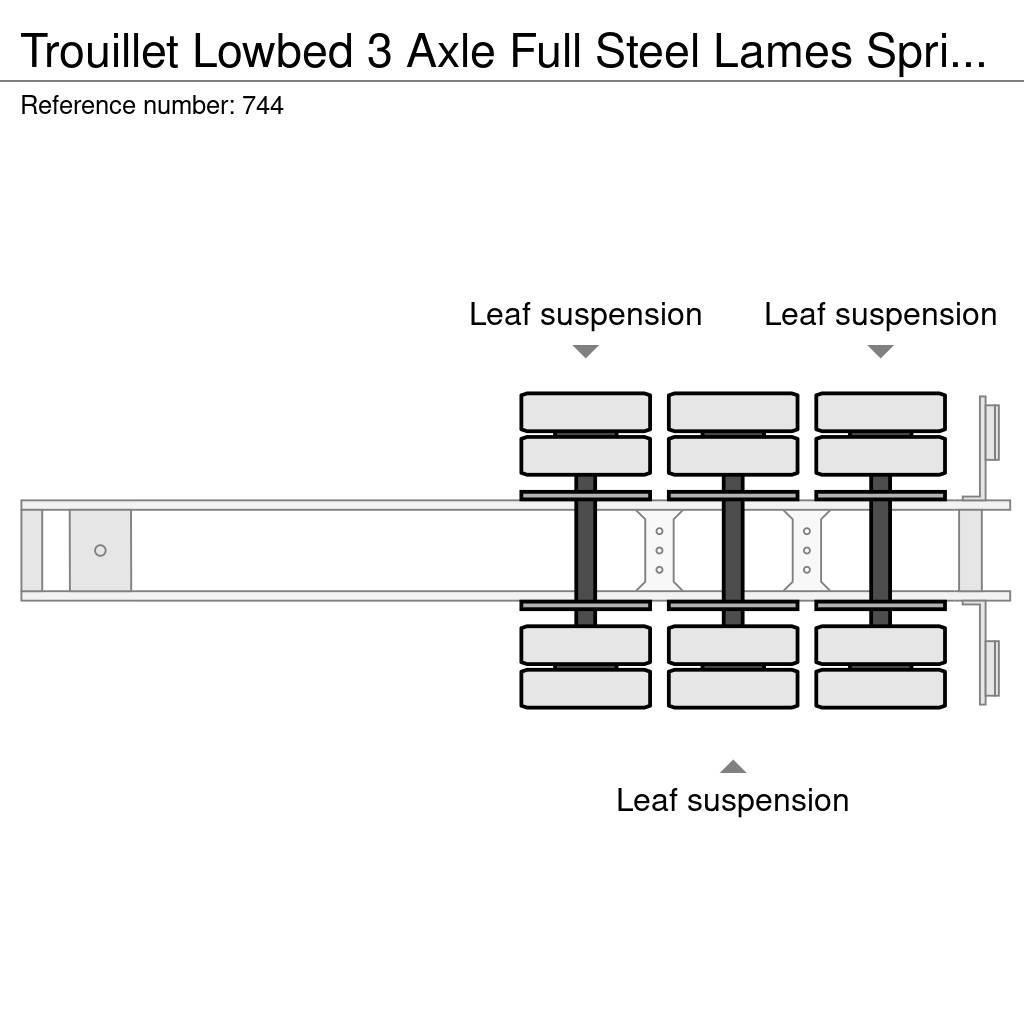 Trouillet Lowbed 3 Axle Full Steel Lames Spring Suspension 1 Låg lastande semi trailer