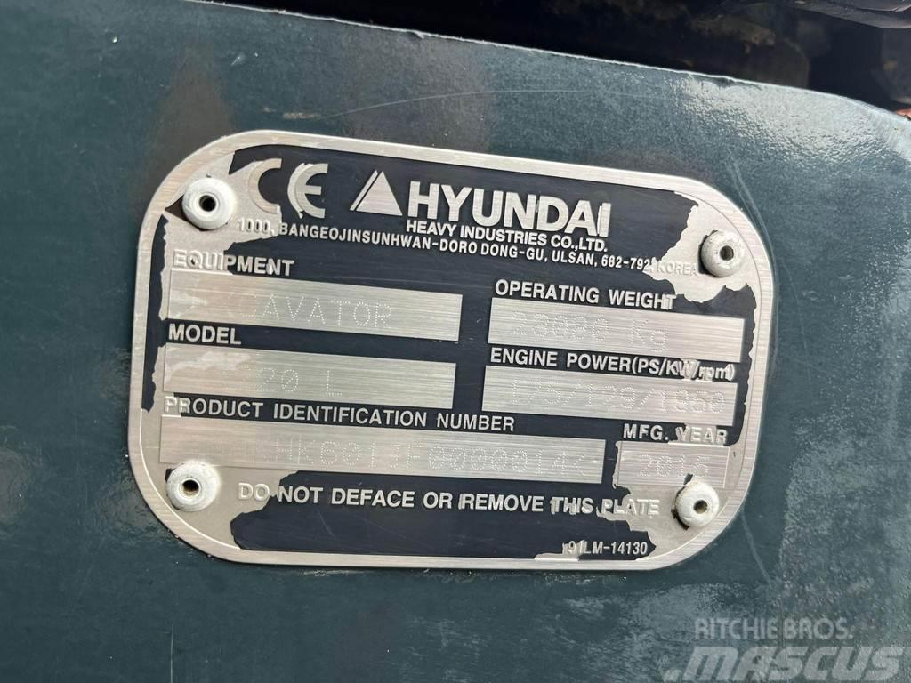 Hyundai HX 220 L ROTOTILT / AC / CENTRAL LUBRICATION / AUX Bandgrävare