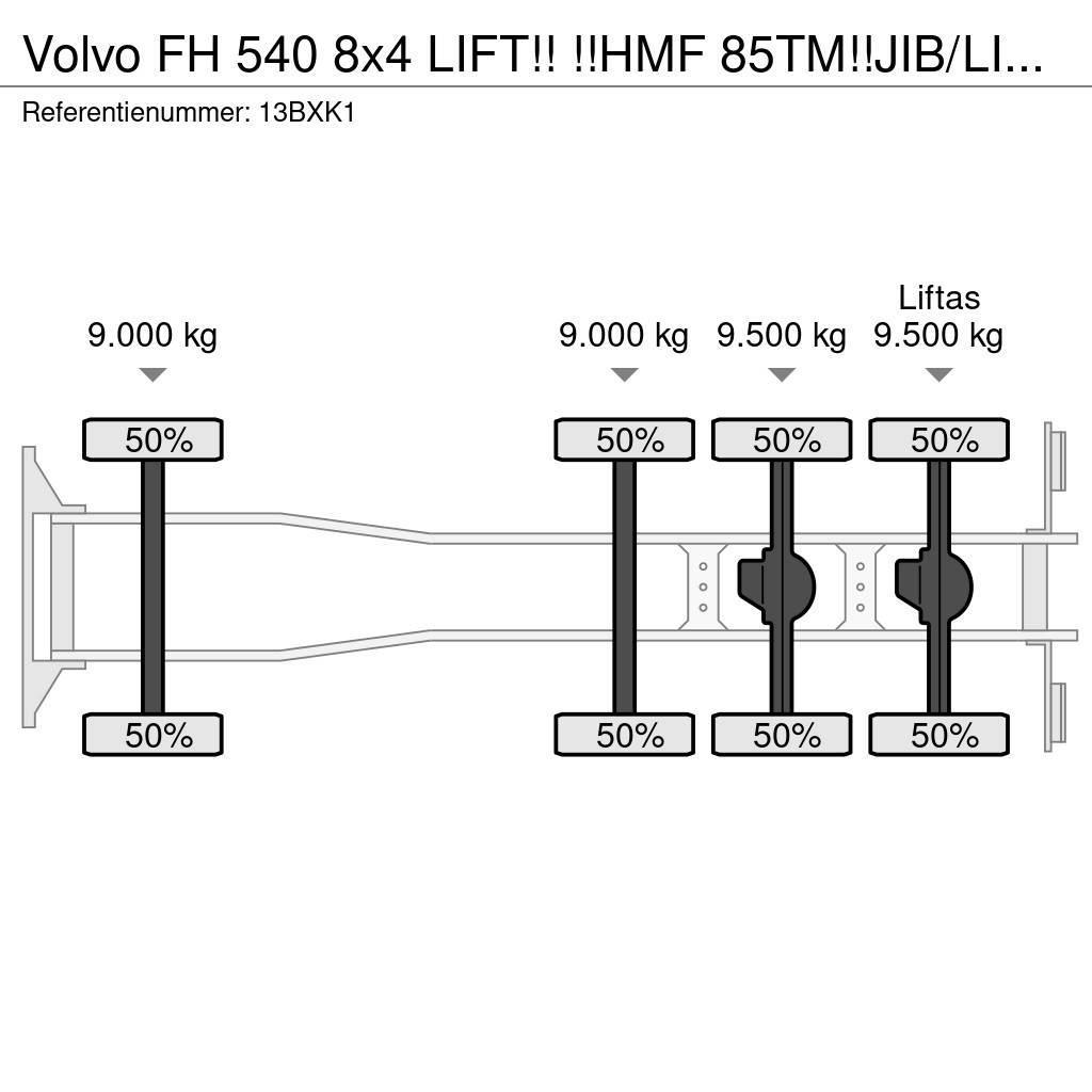 Volvo FH 540 8x4 LIFT!! !!HMF 85TM!!JIB/LIER/WINCH!!2018 Allterrängkranar