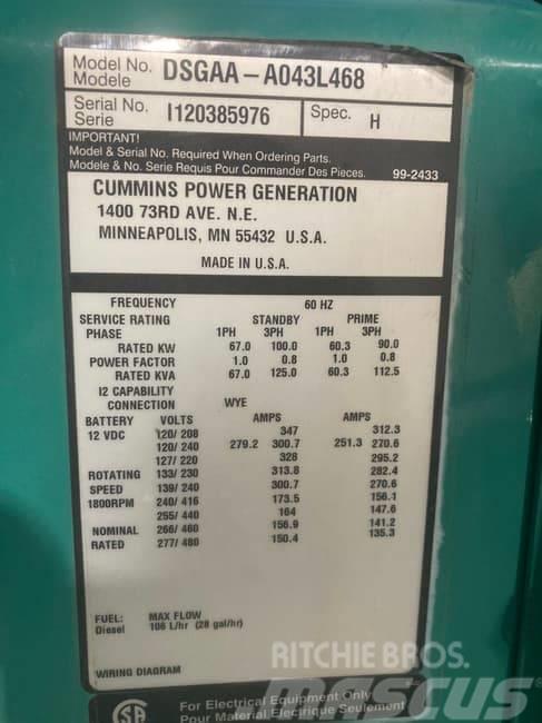 Cummins 105kW Dieselgeneratorer