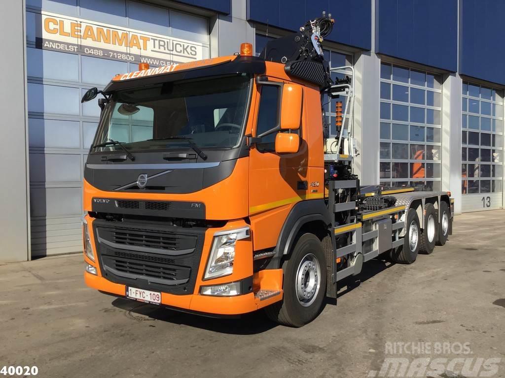 Volvo FM 420 8x2 HMF 28 ton/meter laadkraan Welvaarts we Lastväxlare/Krokbilar