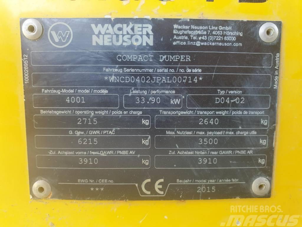 Wacker Neuson 4001s Midjestyrd dumper