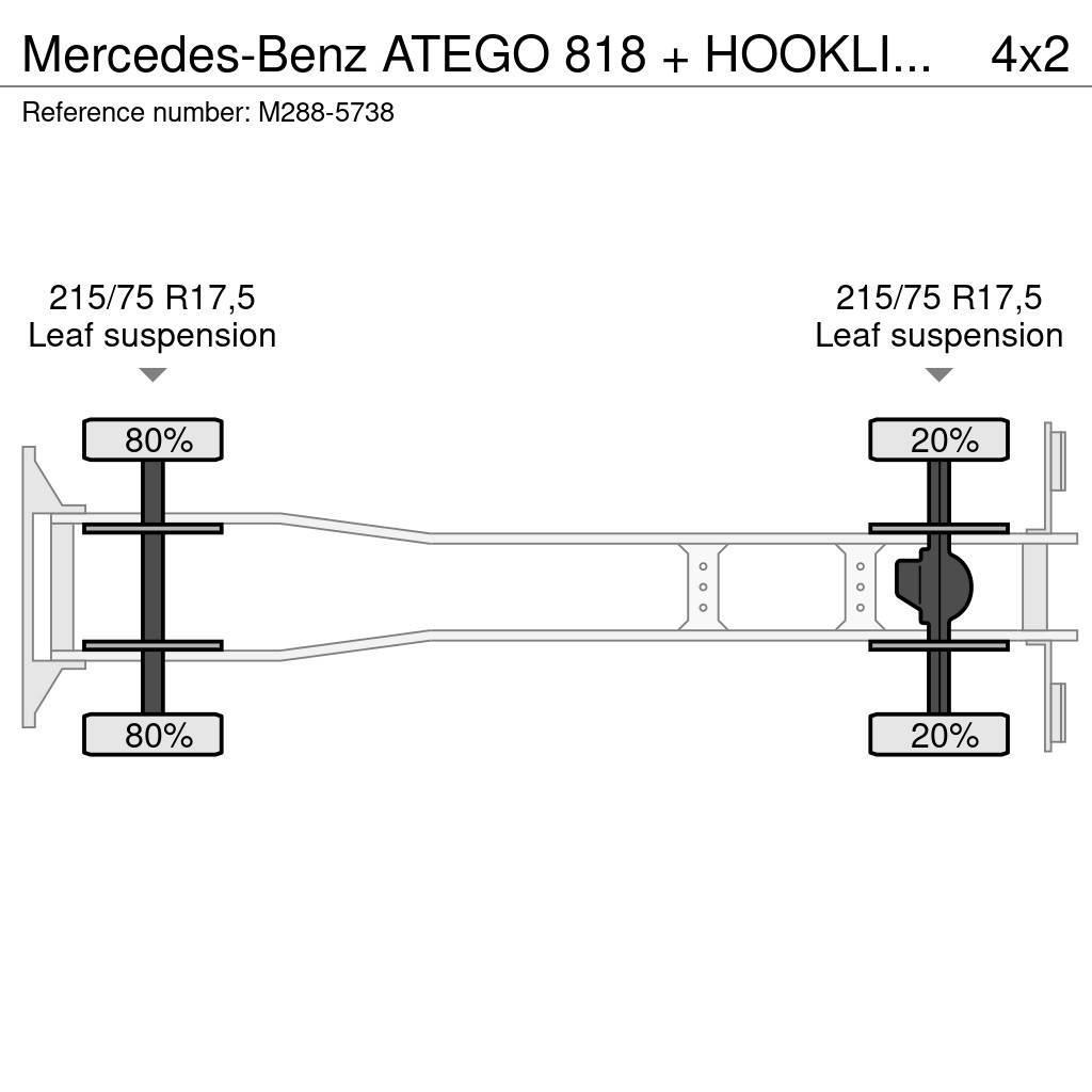 Mercedes-Benz ATEGO 818 + HOOKLIFT + BOX + ANALOG TACHO Lastväxlare/Krokbilar