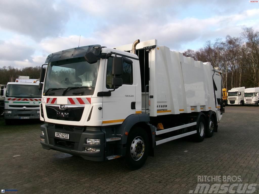 MAN TGM 26.320 6X2 Euro 6 RHD Faun refuse truck Sopbilar