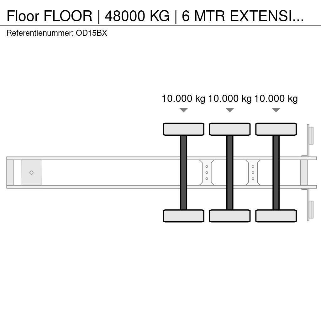 Floor | 48000 KG | 6 MTR EXTENSION | STEERING AXLE Flaktrailer