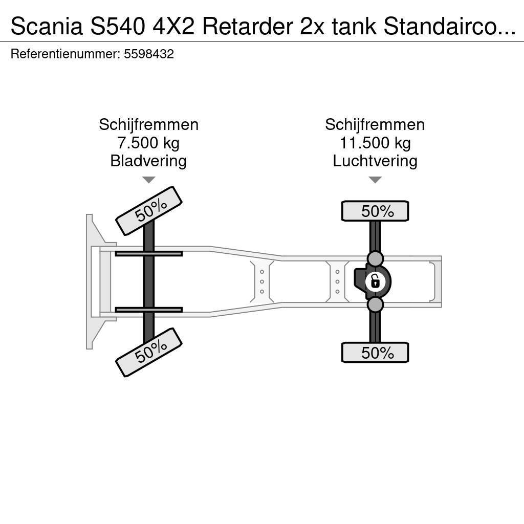 Scania S540 4X2 Retarder 2x tank Standairco LED German tr Dragbilar