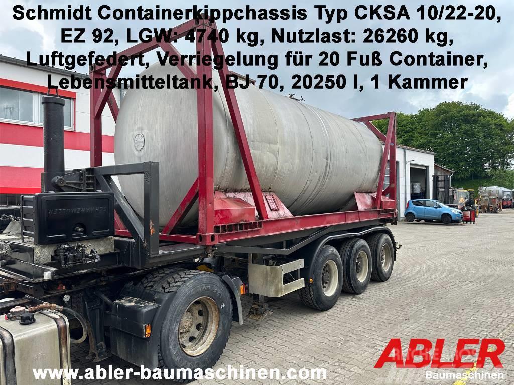Schmidt CKSA 10/22-20 Containerkippchassis mit Tank Containertrailer