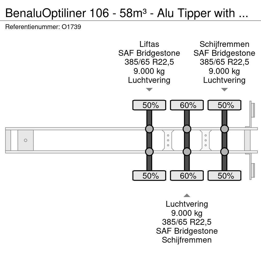 Benalu Optiliner 106 - 58m³ - Alu Tipper with Carrier Sup Tipptrailer