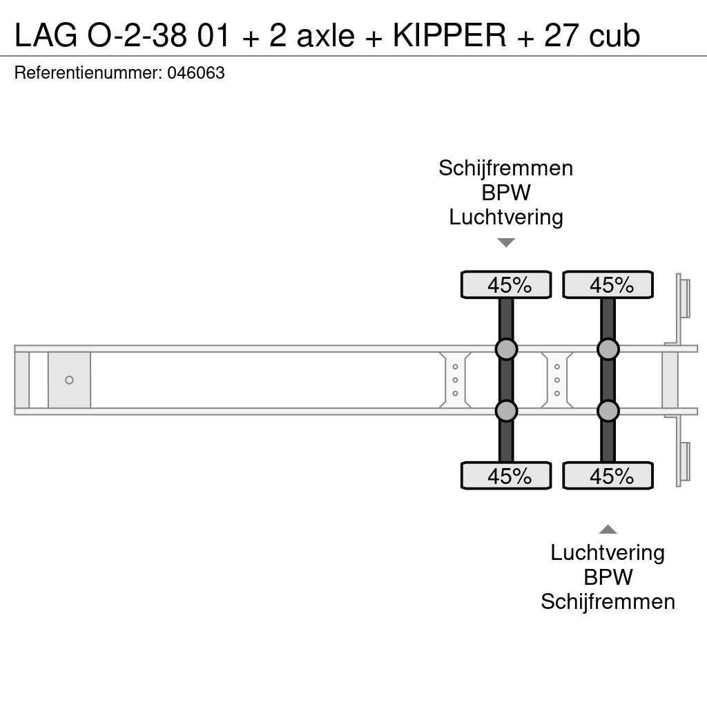 LAG O-2-38 01 + 2 axle + KIPPER + 27 cub Tipptrailer