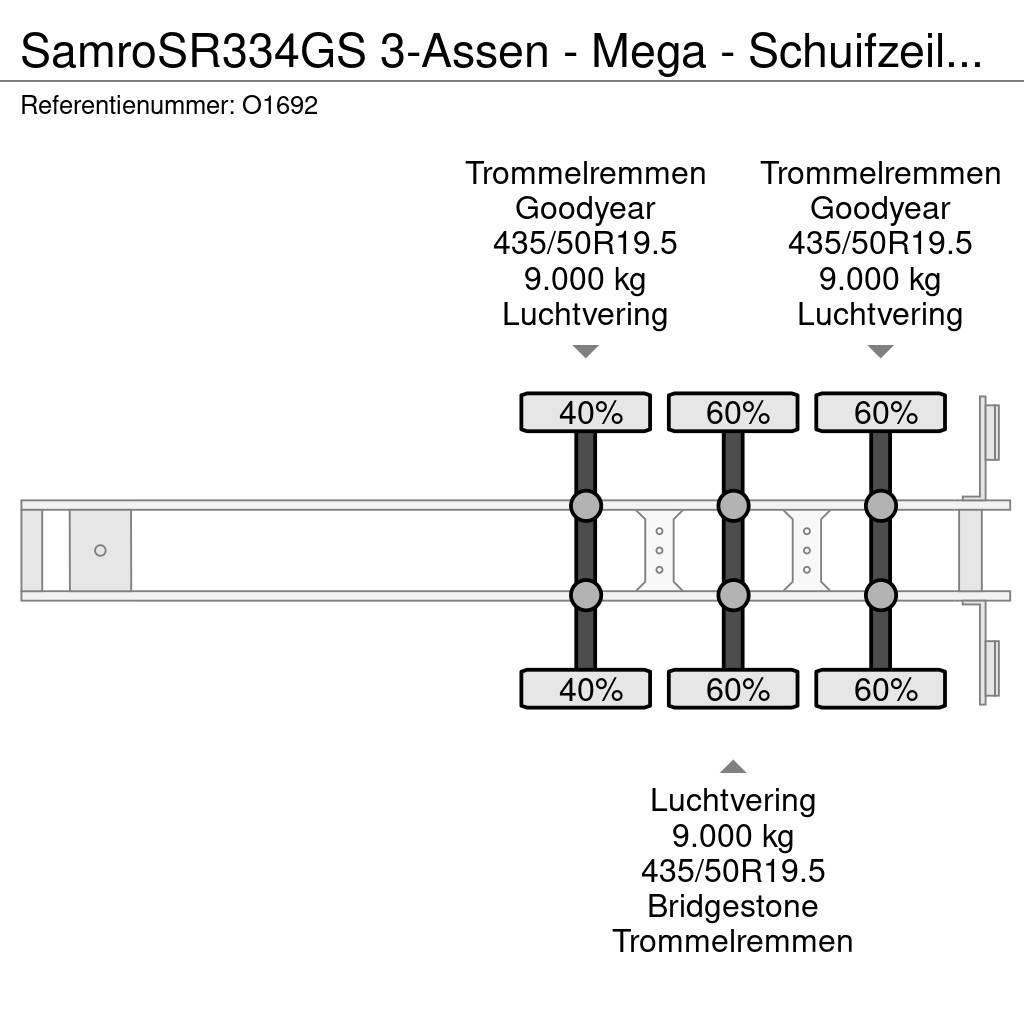Samro SR334GS 3-Assen - Mega - Schuifzeilen - Trommelrem Kapelltrailer