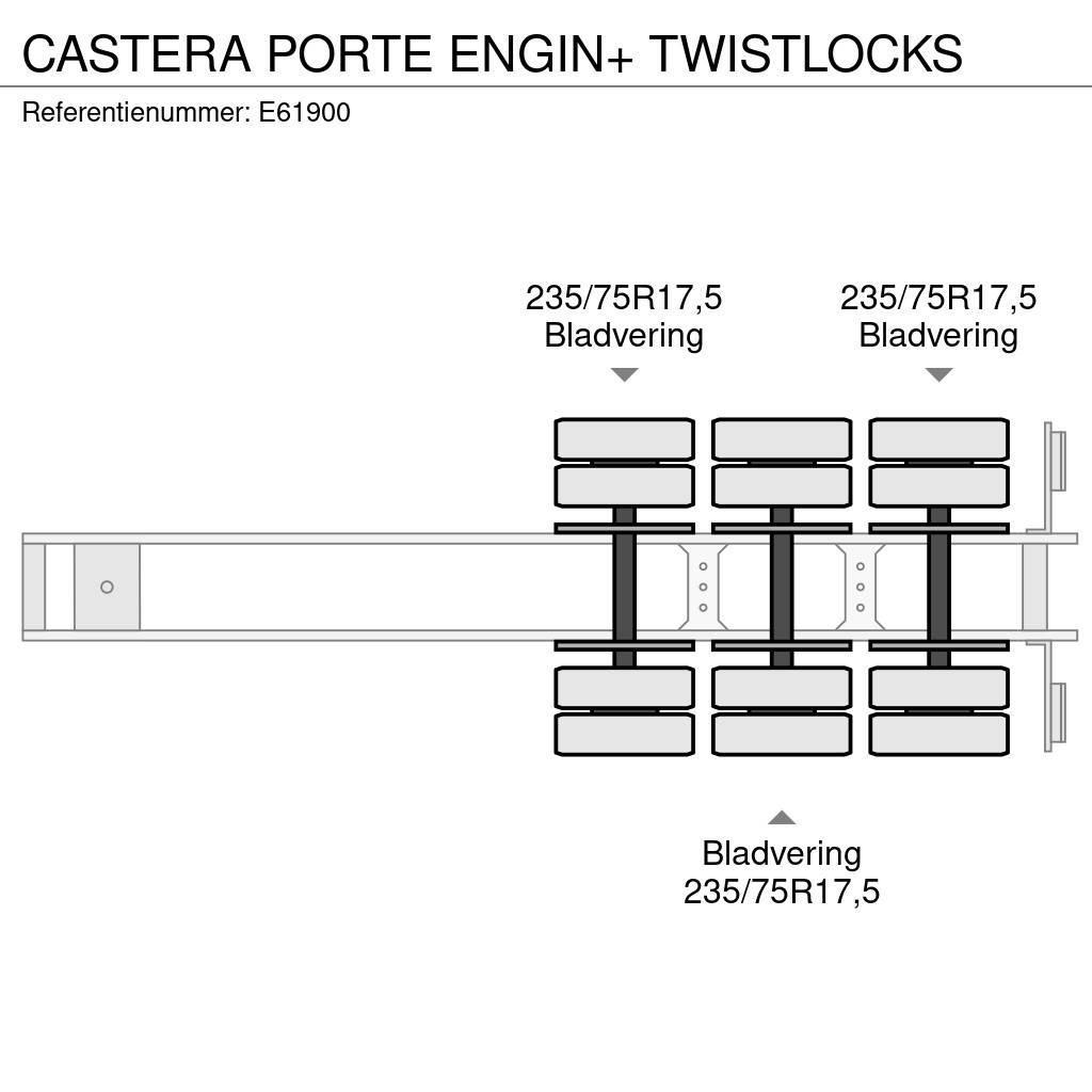 Castera PORTE ENGIN+ TWISTLOCKS Låg lastande semi trailer