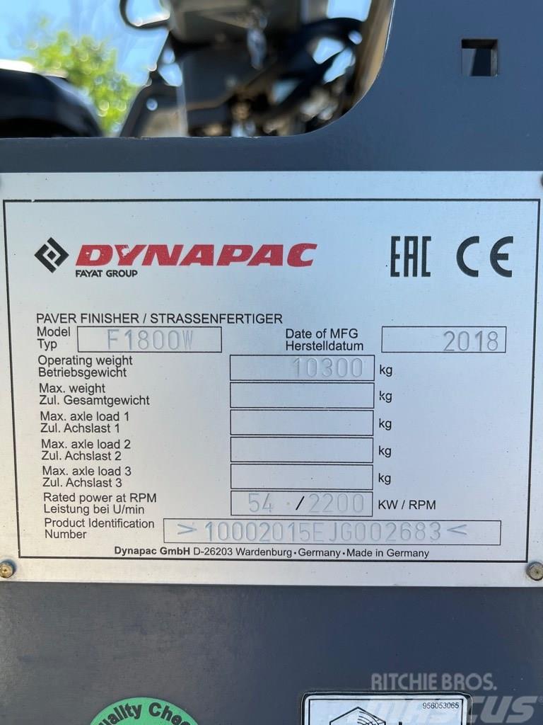 Dynapac F 1800 W Asfaltsläggningsmaskiner