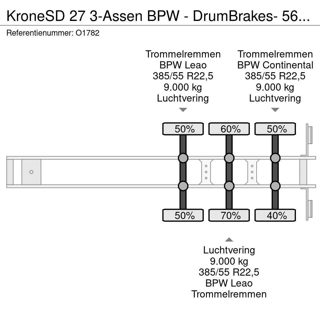 Krone SD 27 3-Assen BPW - DrumBrakes- 5640kg - All Sorts Containertrailer