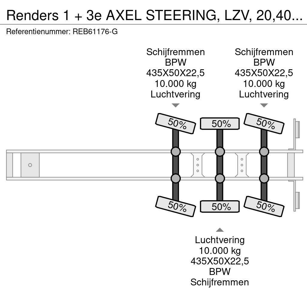 Renders 1 + 3e AXEL STEERING, LZV, 20,40,45 FT Containertrailer